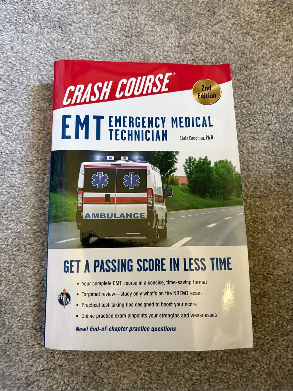 Crash Course EMT Emergency Medical Technician Study Guide - Red, White, Blue